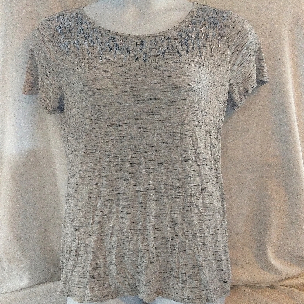 Silver and grey top
